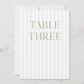 Classic Sage Green & Blue Wedding Tischnummer (Vorderseite)