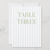 Classic Sage Green & Blue Wedding Tischnummer (Rückseite)