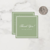 Classic Sage Green Border Script Wedding Thank You Mitteilungskarte (Vorderseite/Rückseite Beispiel)