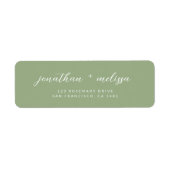 Classic Sage Green Calligraphy Wedding Address (Vorne)