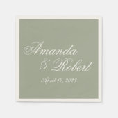 Classic Sage Green Custom Wedding Paper Napkin Serviette (Vorderseite)