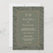 Classic Sage Green Elegante Floral QR Foto Einladung (Vorderseite)