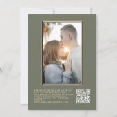 Classic Sage Green Elegante Floral QR Foto Einladung (Rückseite)