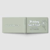 Classic Sage Green Floral Sketch Foil Gästebuch (Voll)