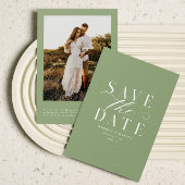 Classic Sage Green Foto Save the Date QR Code