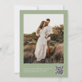 Classic Sage Green Foto Save the Date QR Code (Rückseite)