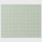 Classic Sage Green Gingham Plaid Christmas Geschenkpapier (Flach)