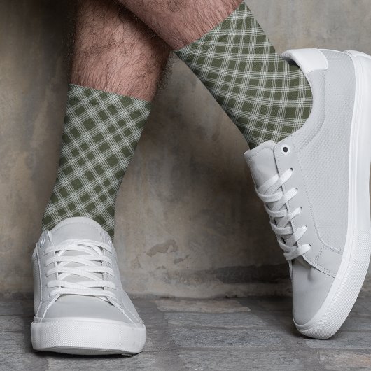 Classic Sage Green Kariert Socken
