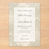 Classic Sage Green Landscape Toile Wedding Acryleinladungen (Vorderseite)