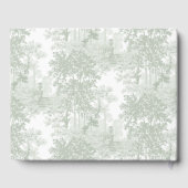 Classic Sage Green Landscape Toile Wedding Gästebuch (Rückseite)