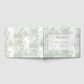 Classic Sage Green Landscape Toile Wedding Gästebuch (Voll)