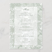 Classic Sage Green Landscape Toile Wedding Menükarte (Vorderseite)