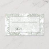 Classic Sage Green Landscape Toile Wedding Platzkarte (Vorderseite)