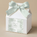 Classic Sage Green Landscape Toile Wedding Quadratischer Aufkleber<br><div class="desc">This elegant pattern features a classical landscape scene with stone steps of an ancient temple,  columns,  urns,  greenery and trees in subdued light and dark sage green tones. Includes an opaque label element with a thin border (the level of opacity can be customized in the design editor).</div>