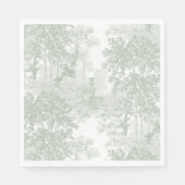 Classic Sage Green Landscape Toile Wedding Serviette (Vorderseite)