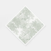 Classic Sage Green Landscape Toile Wedding Serviette (Ecke)
