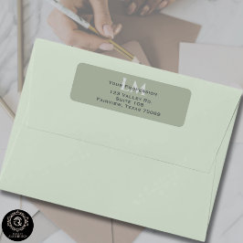 Classic Sage Green Monogram Branding Address