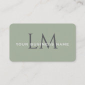 Classic Sage Green Monogram Branding Visitenkarte (Vorderseite)