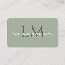 Classic Sage Green Monogram Branding Visitenkarte