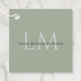 Classic Sage Green Monogram Business Branding Geschenkanhänger