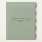 Classic Sage Green Monogram Office Planning Planer (Rückseite)