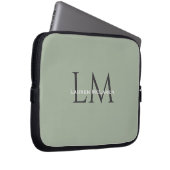 Classic Sage Green Monogram Tech Style  Laptopschutzhülle (Vorne Rechts)