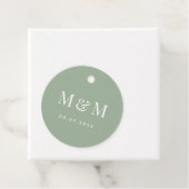 Classic Sage Green Monogram Typography Wedding Geschenkanhänger (Beispiel)