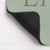 Classic Sage Green Monogram Workspace Accent Mouse Mousepad (Ecke)