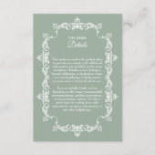 Classic Sage Green Ornately Framed Wedding Begleitkarte (Vorderseite)