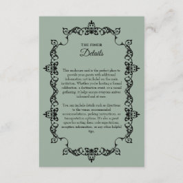 Classic Sage Green Ornately Framed Wedding Begleitkarte