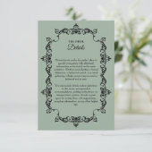 Classic Sage Green Ornately Framed Wedding Begleitkarte (Stehend Vorderseite)