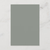 Classic Sage Green | QR Code Wedding Guest Details Begleitkarte (Rückseite)