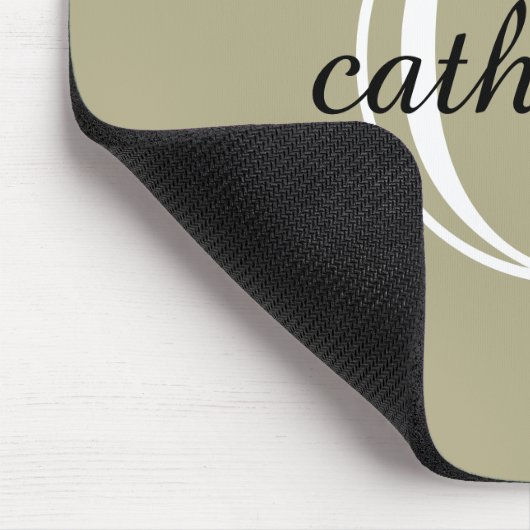 Classic Sage Green Script Monogram Mousepad (Ecke)