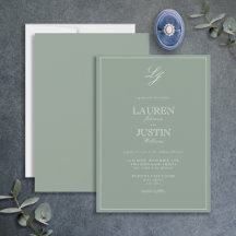 Classic Sage Green Script Monogram Wedding