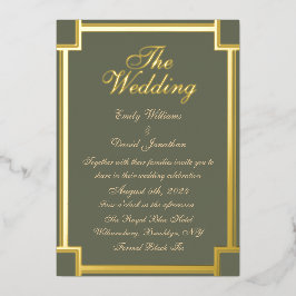 Classic Sage Green und White Folieneinladung