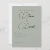 Classic Sage Green Wedding Einladung (Vorderseite)