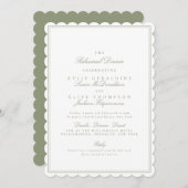 Classic Sage Green Wedding Probe Dinner Einladung (Vorne/Hinten)