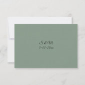 Classic Sage Green Wedding RSVP card Karte (Rückseite)