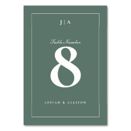 Classic Sage Green Wedding Tischnummer