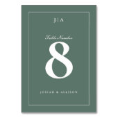 Classic Sage Green Wedding Tischnummer (Vorderseite)