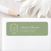 Classic Sage Green & White Monogram Crest Wedding (Insitu)