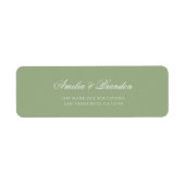Classic Sage Green & White Script Wedding Address (Vorne)