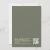 Classic Sage Monogram Elegant QR Einladung (Rückseite)