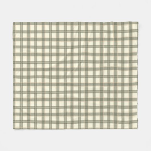 Classic Sage Tartan Fleecedecke (Vorderseite (Horizontal))