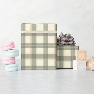 Classic Sage Tartan Wrapping Paper Geschenkpapier
