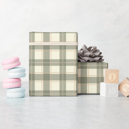 Classic Sage Tartan Wrapping Paper Geschenkpapier (Babyparty)