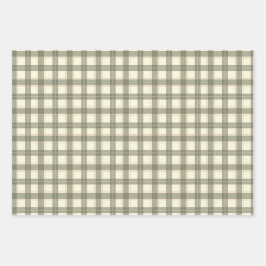 Classic Sage Tartan Wrapping Paper Sheet Set Geschenkpapier Set