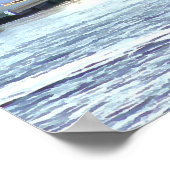 Classic Sailboat Sailing into Port Hadlock Marina Poster (Ecke)