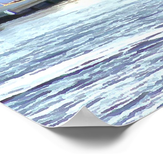 Classic Sailboat Sailing into Port Hadlock Marina Poster (Ecke)