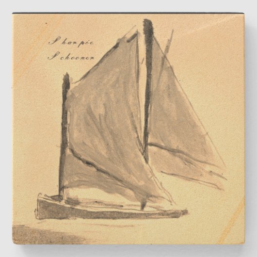 Classic Sailboat - Stone Untersetzer (Vorderseite)
